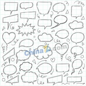 手绘素描风对话框矢量